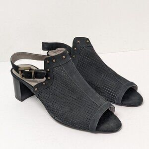 David Tate Pompei Heeled Sandals, Black, Womens 9.5 Extra Wide